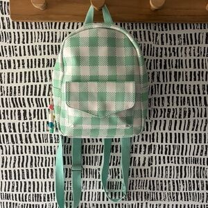 Mint Green Checkered Kids Backpack